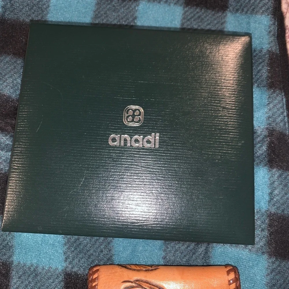 Hand Tooled leather braided Native American wallet with box